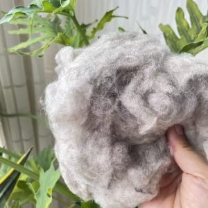 Combed Sheep Wool in Natural Gray Color – Premium Filling Material for Quilts